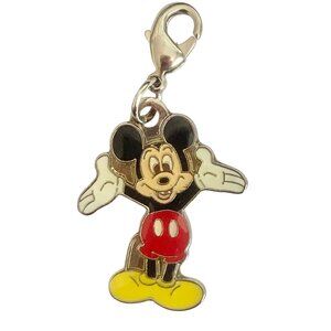 Vintage Disney Happy Smiling Mickey Mouse Clip On Charm Zipper Pull Bag Purse